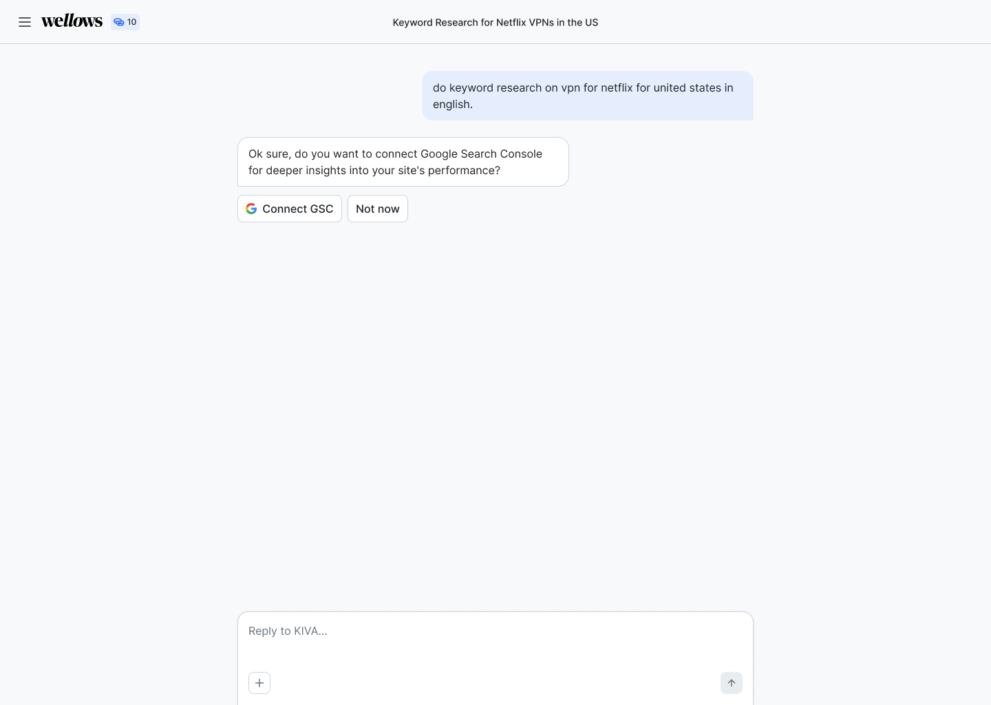 Conversational GSC connection flow
