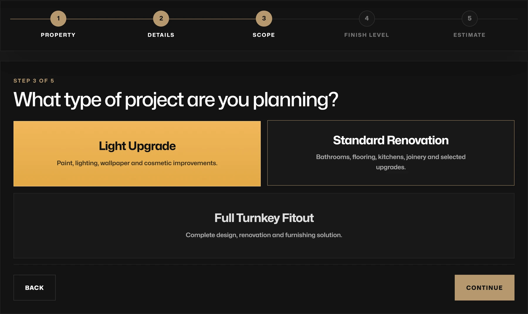 Step 3, project scope