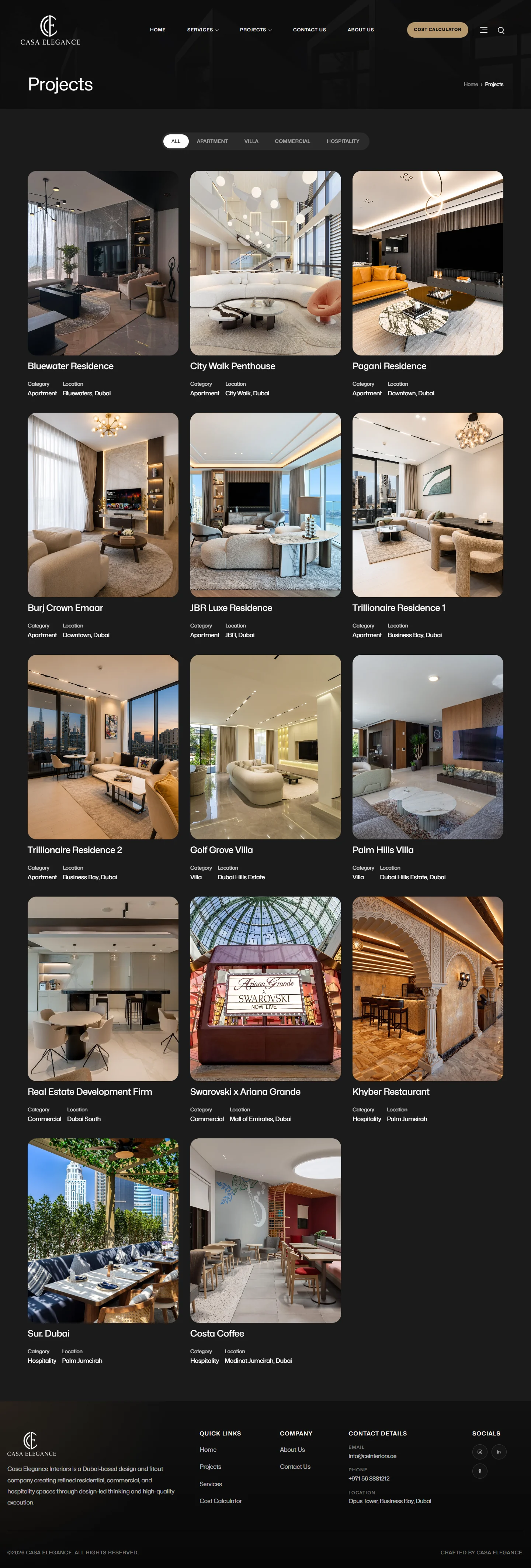 Full projects page