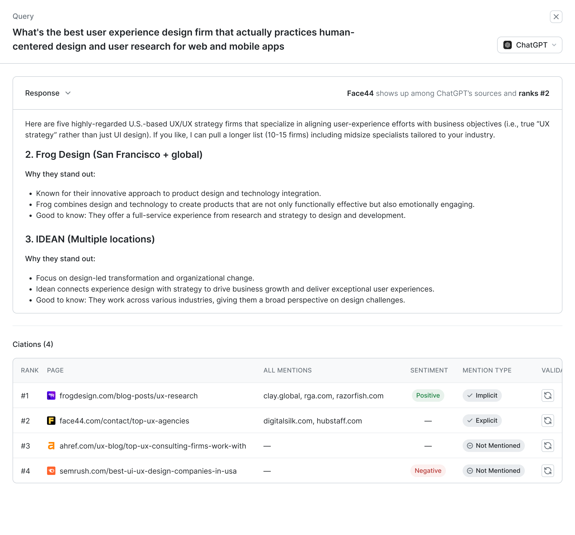 Query citations before: one long response