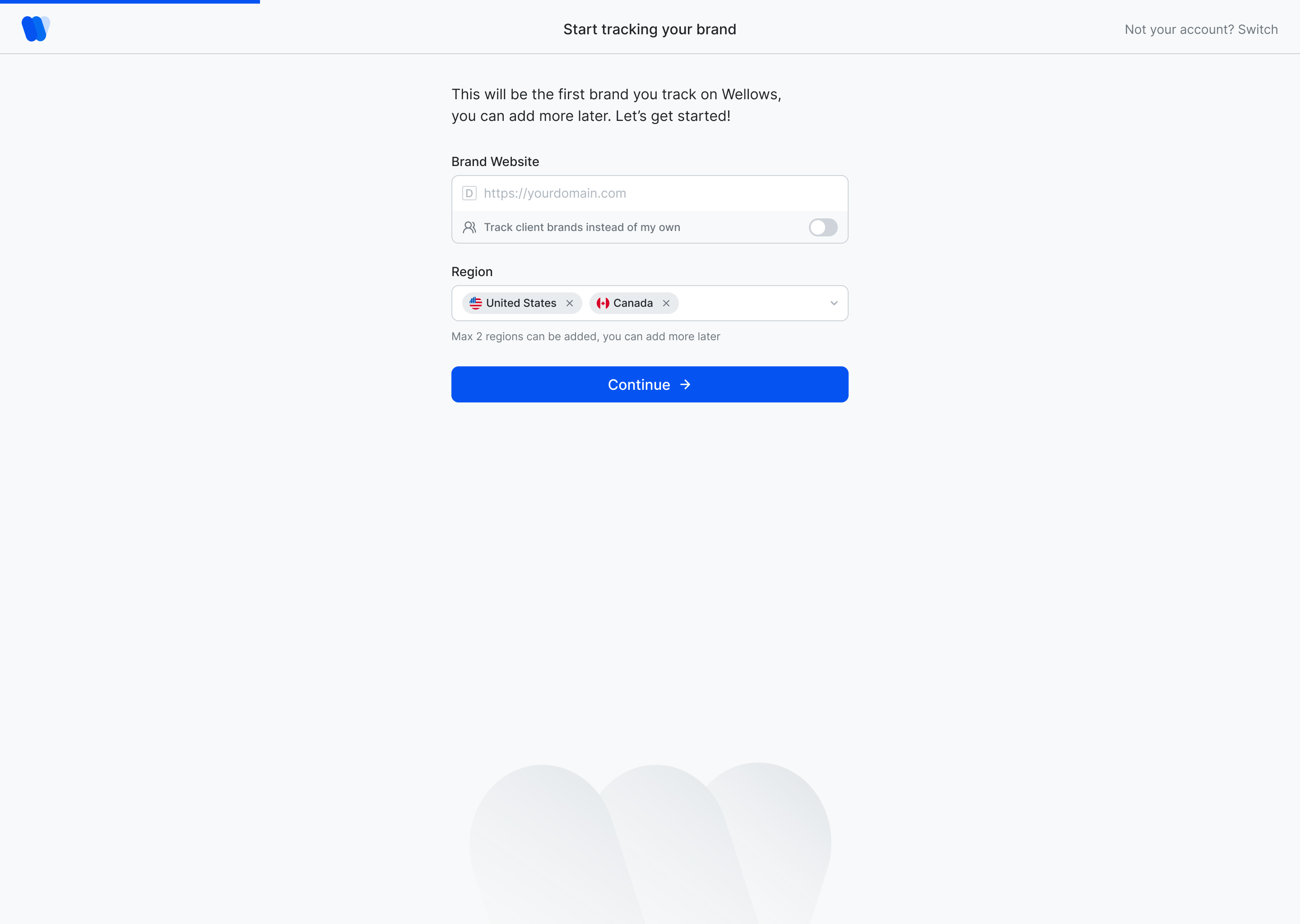 Onboarding v1: the Start tracking form