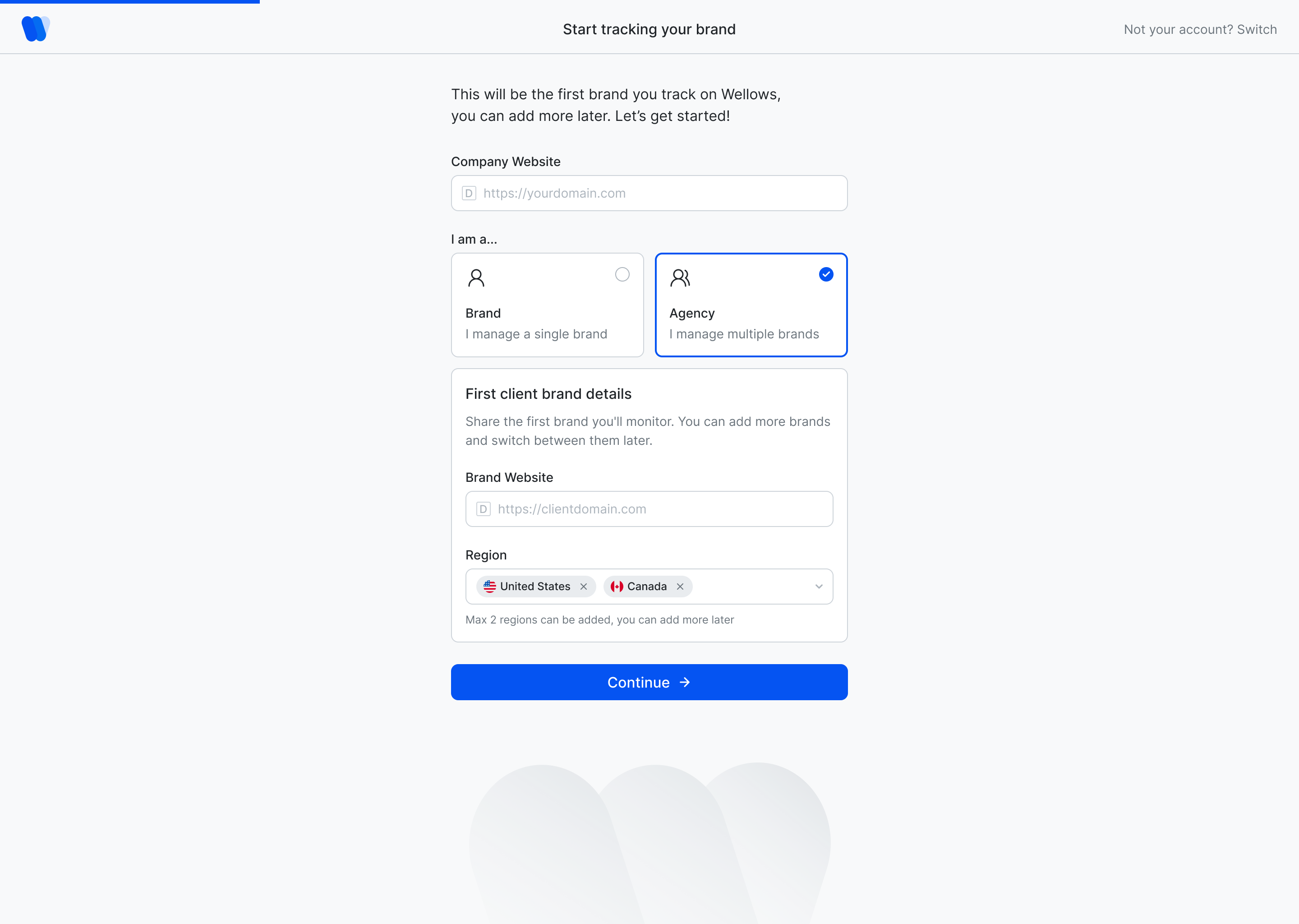 Start tracking form